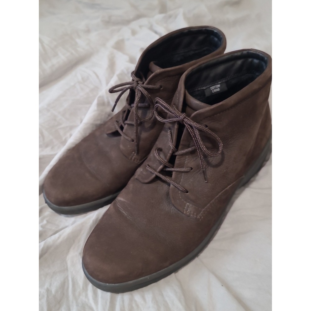 ECCO Brown Leather Suade Lace-Up Ankle Boot WOMEN SZ 8 Fall casual outdoorsy
